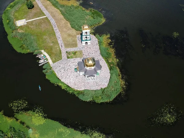 Templo Único Río Dniéper Ucrania — Foto de Stock
