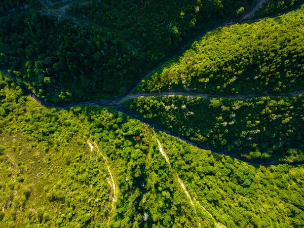 Vista Del Dron Carretera Montaña — Foto de Stock