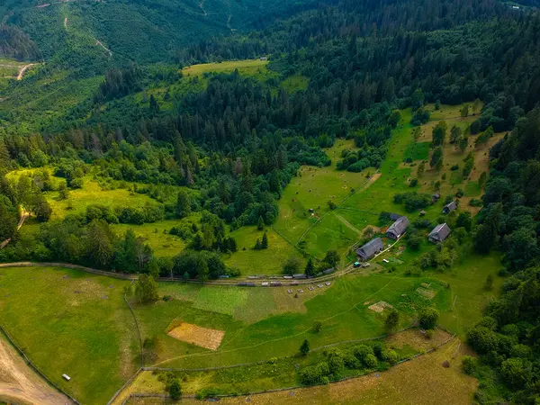 Oekraïense Bergen Drone Uitzicht — Stockfoto