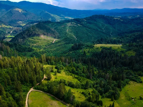 Karpaten Bergen Uitzicht Drone — Stockfoto