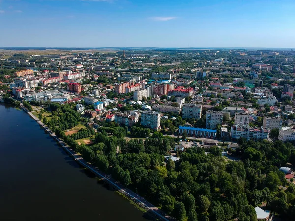 Вид Город Тернополь Беспилотника — стоковое фото