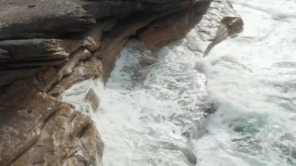 Stranden Och Rock Texturer Från Runt Sydney Australia — Stockvideo