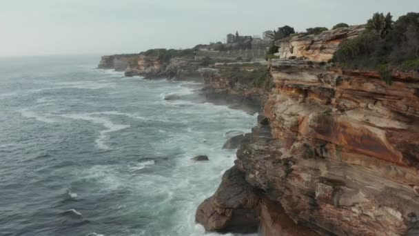 Texturas Praia Rocha Redor Sydney Austrália — Vídeo de Stock