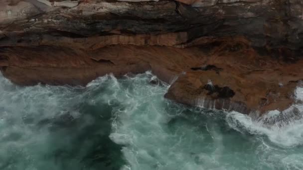 Plaża Skale Tekstury Wokół Sydney Australia — Wideo stockowe