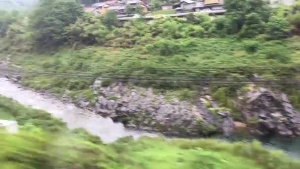 Města Obce Trase Vlaku Japonsku — Stock video