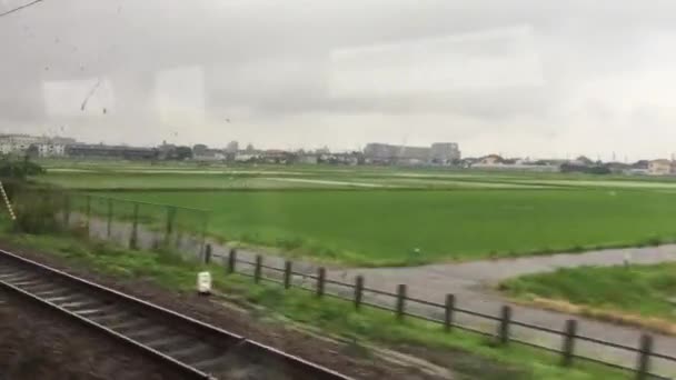 Städte Entlang Der Zugstrecke Japan — Stockvideo