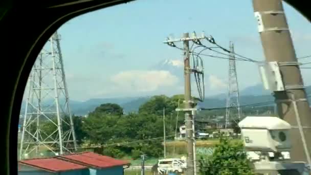 Monte Fuji Visto Desde Tren Alta Velocidad — Vídeo de stock