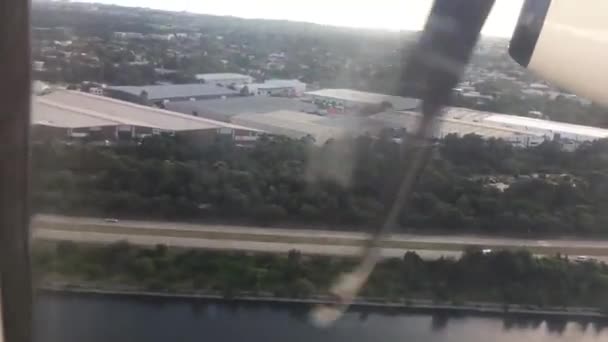 Aviones Comerciales Hélice Mirando Por Ventana Con Vista Hélice — Vídeos de Stock