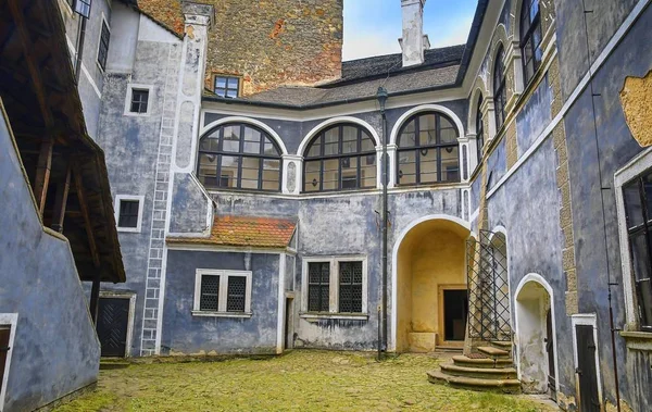 Cortile Sul Castello Buchlov Regione Moravia Meridionale Repubblica Ceca — Foto Stock