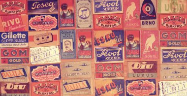 Jilet Vintage kapakları. Arka plan. Yakın çekim.