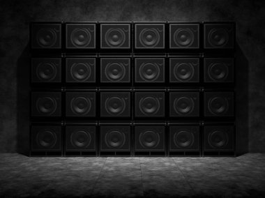Wall of guitar amps clipart