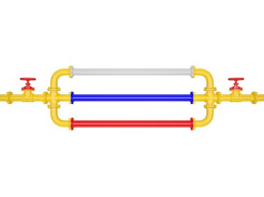Endüstriyel boru valfi. Beyaz arka planda yalıtılmış