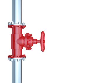 Endüstriyel boru vanası. beyaz izole