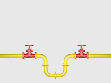 İki endüstriyel Boru Vanası. Izole