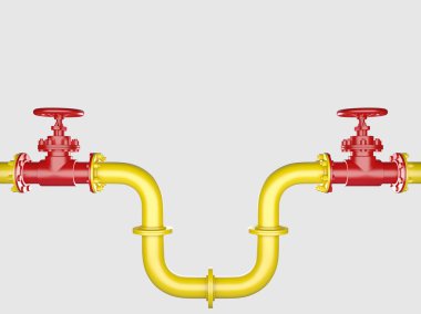 İki endüstriyel Boru Vanası. Izole