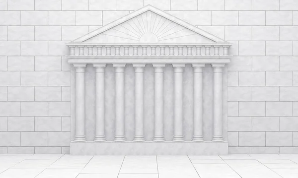 Colonnade in the antique style of white stone. The facade of an antique building with a column. 3D Render Royalty Free Stock Images