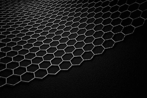 Vykreslování Povrchu Graphene Šedá Dluhopisy Uhlíku Strukturou Lesklý Povrch — Stock fotografie