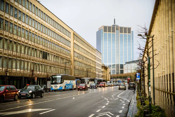 Brüsszel Belgium Január 2019 Brüsszeli Tornya Pénzügyi — Stock Fotó