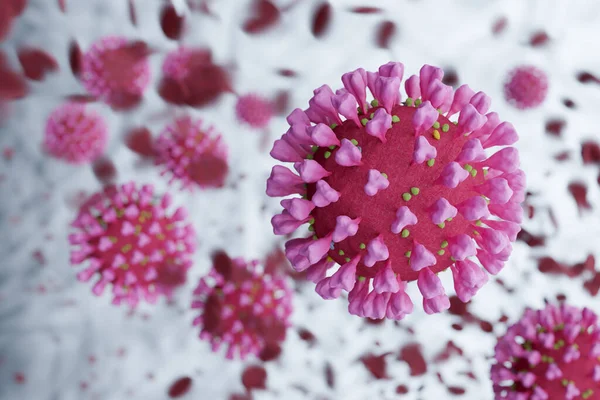 3D rendering of coronavirus resposible for asian flu outbreak and coronaviruses influenza as dangerous flu strain cases as a pandemic. Microscope virus close up.