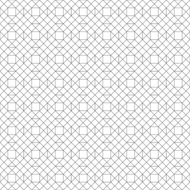 Vektör kusursuz desen. Dış hatları geometrik şekilli modern stil dokusu. Düzenli olarak eşkenar dörtgenler, altıgenler ve üçgenlerle geometrik ince çizgi ızgarası tekrarlanıyor. Doğrusal mozaik