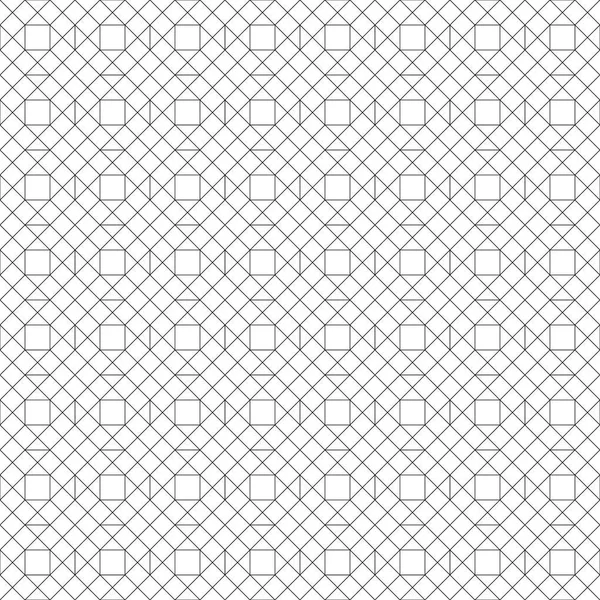 ベクトルシームレスパターン アウトライン幾何学的な形状を持つモダンなスタイリッシュなテクスチャ 定期的に菱形 六角形 三角形と幾何学的な細い線のグリッドを繰り返します 線形モザイク — ストックベクタ
