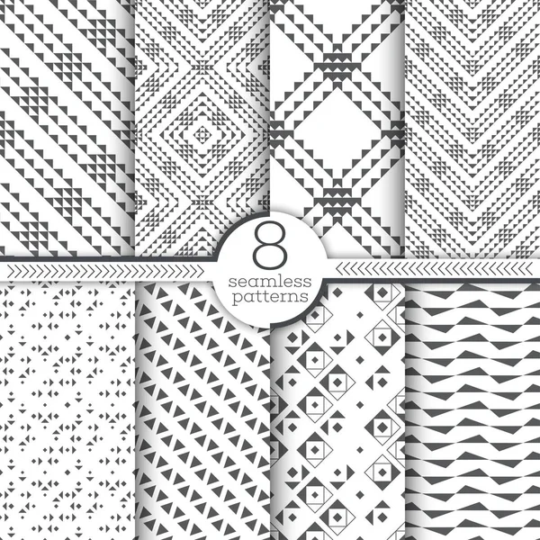 Set Pola Vektor Mulus Tekstur Geometris Modern Koleksi Teratur Mengulangi - Stok Vektor