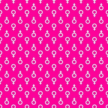 Vektör seamless modeli. Yinelenen doku cinsiyet işaretleri ile şık. Kadınlar.