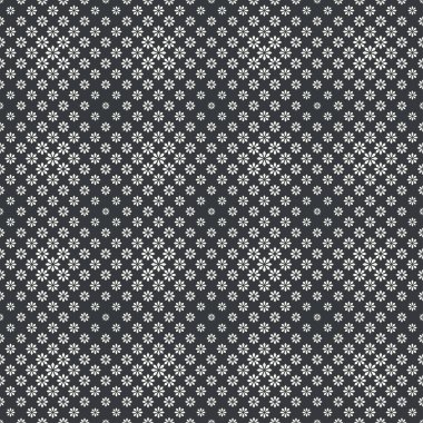 Vektör seamless modeli. Sonsuz yinelenen siyah beyaz zarif doku çiçek hangi formu geometrik rhombus noktalı resim etkisi ile fayans farklı boyutta oluşan.