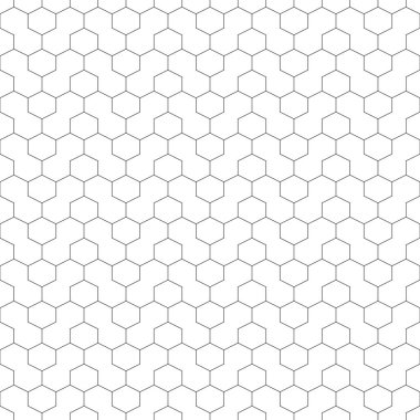 Vektör seamless modeli. Dokulu arka plan. Modern şık geometrik doku. Düzenli olarak yinelenen doğrusal altıgenler. İnce çizgi. Minimal tasarım