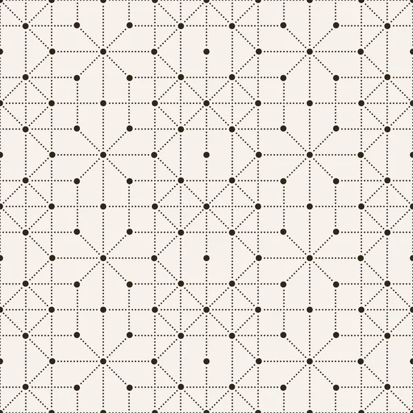 ベクトルシームレスパターン 小さな点 六角形 三角形 正方形を繰り返しながら 現代の小さな点線のテクスチャ 現代のテクノデザイン — ストックベクタ