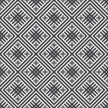Seamless modeli. Modern şık doku. Küçük edikula geometrik taşlarla düzenli tekrarlanan, elmas, şeritler, şekiller geçti. Vektör grafik tasarım unsuru