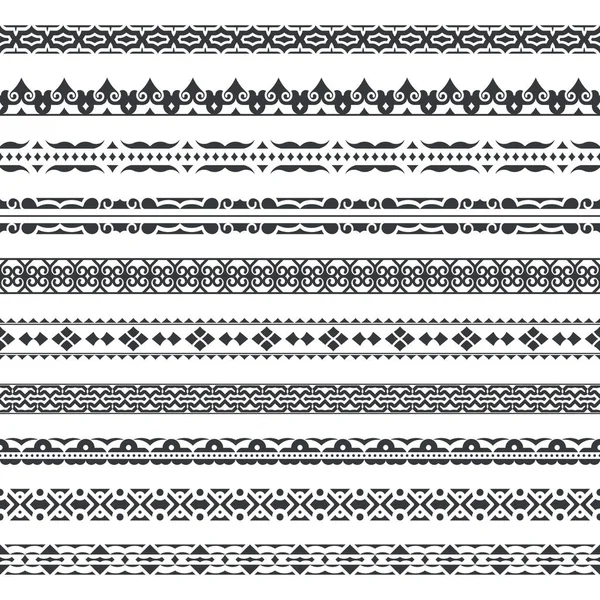 Serie Vettoriale Divisori Monocromatici Frontiere Testo Biglietti Invito Varie Edizioni — Vettoriale Stock