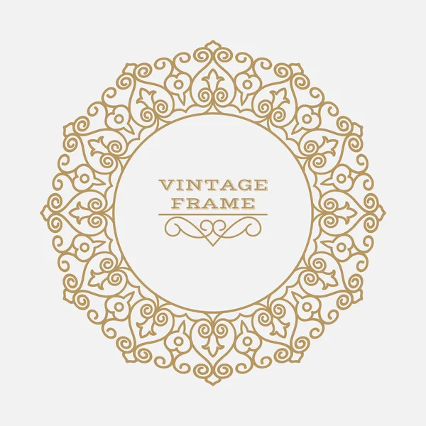 Monogrammlinie Vintage Frame Grußkarten Hochzeitseinladungen Retro Stil Vector Logo Vorlage — Stockvektor