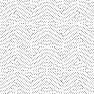 Seamless modeli. Şık soyut geometrik arka plan. Modern doğrusal doku ince çizgiler ile. Düzenli olarak yinelenen geometrik kiremitli kılavuz çizgili edikula, elmas ile. Vektör modaya uygun bir tasarım