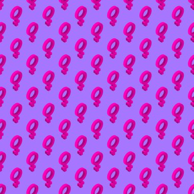 Vektör seamless modeli. Yinelenen doku cinsiyet işaretleri ile şık. Kadınlar.