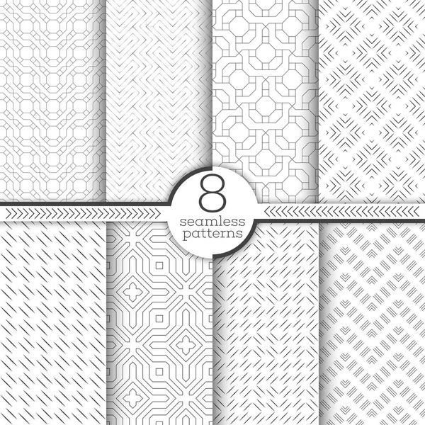 Conjunto Patrones Sin Costura Texturas Modernas Elegantes Repitiendo Regularmente Ornamentos — Vector de stock