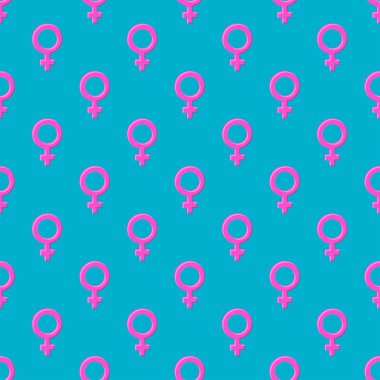 Vektör seamless modeli. Yinelenen doku cinsiyet işaretleri ile şık. Kadınlar.