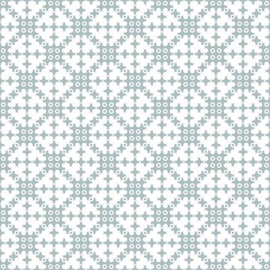 Kusursuz desen. Modern basit doku. Haçlarla, noktalarla düzenli olarak zarif geometrik fayansları tekrarlıyor. Soyut desenli arka plan. Basit bir duvar kağıdı. Grafiksel tasarımın vektör ögesi