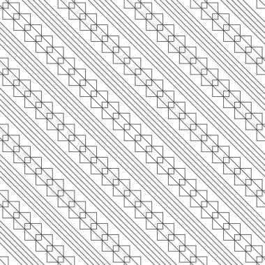 Seamless modeli. Modern şık doku. Düzenli ince çizgiler ile çapraz geometrik süsleme tekrarlanan, kareler haçlar. Modaya uygun doğrusal arka plan. Vektör grafik tasarım unsuru