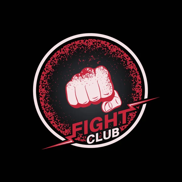 Puño Con Manchas Sangre Círculo Club Lucha Emblemas Logo Concepto — Vector de stock