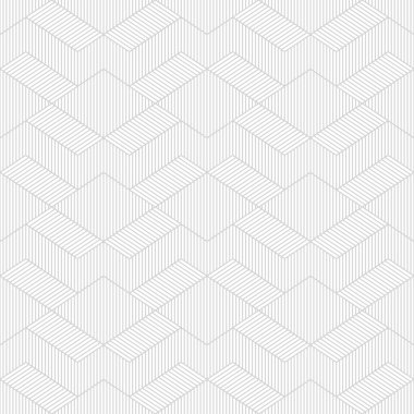 Seamless pattern. Modern linear texture with thin lines. Regularly repeating geometrical shapes with shaded rhombuses, diamonds, striped zigzag forms. Vector element of graphical design 