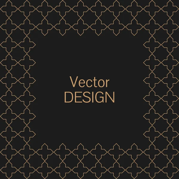 Minimalistic Linear Squared Frame Greeting Cards Wedding Invitations Monogram Logo — Stock Vector