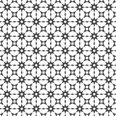 Seamless modeli. Modern şık geometrik doku. Düzenli olarak tekrarlayan yıldız, edikula, kareler. Vektör grafik tasarım unsuru