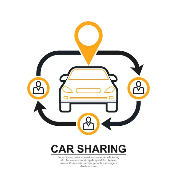 Carsharing Good Bargain Wirtschaft Der Mittel Schematisches Banner Eine Vektorillustration — Stockvektor