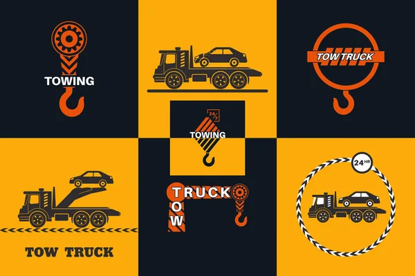 Set of Tow truck icon — Stock Vector