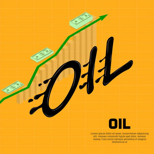 Crecimiento del petróleo — Vector de stock