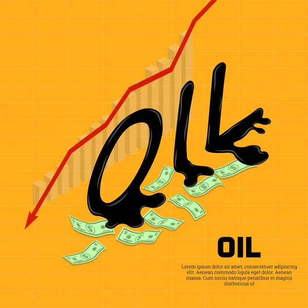 Caída de petróleo — Vector de stock