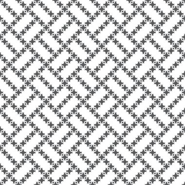 Kusursuz desen. Modern basit doku. Düzenli olarak haçlı, noktalı, dikdörtgen şekilli zarif geometrik fayanslar. Soyut desenli arka plan. Basit bir duvar kağıdı. Grafiksel tasarımın vektör ögesi