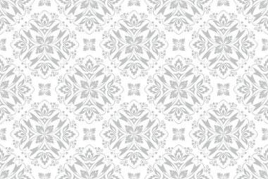 Vektör kusursuz desen. Lüks barok dokular. Düzenli olarak tekrarlanan retro süs. Desen bir arkaplan, duvar kağıdı, ambalaj kağıdı, sayfa doldurma, süsleme ögesi olarak kullanılabilir