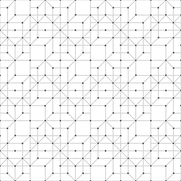 矢量无缝模式 现代小圆点纹理与规则重复圆点线 六边形 三角形 正方形 当代工艺设计 — 图库矢量图片